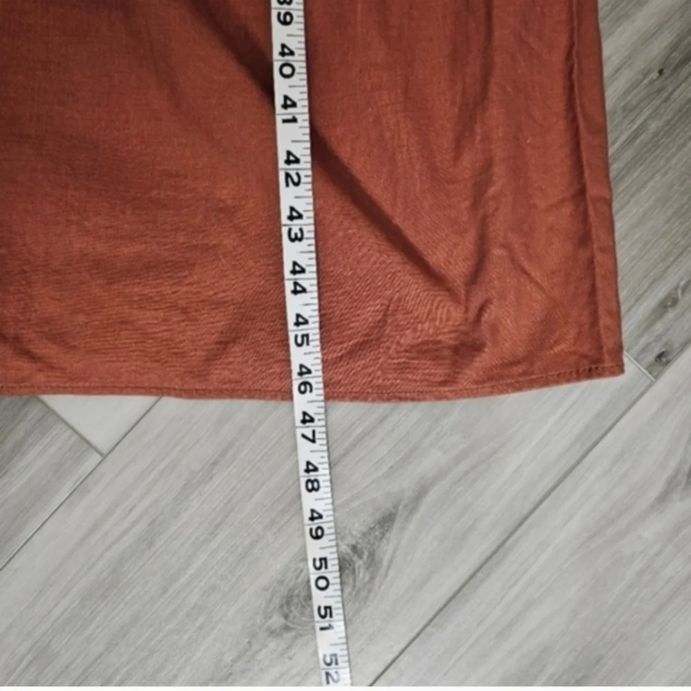 Square-Neck Midi Dress in Rust Sz 4 - Picture 6 of 10